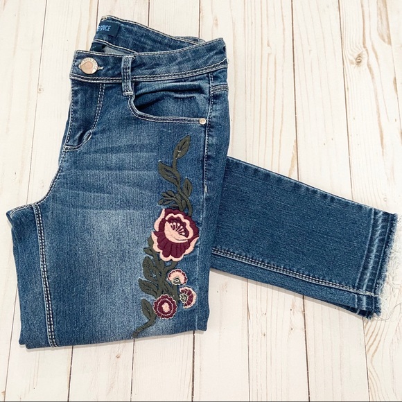 BLUE SPICE Floral Embroidered Skinny Jeans Size 12 - Picture 2 of 4